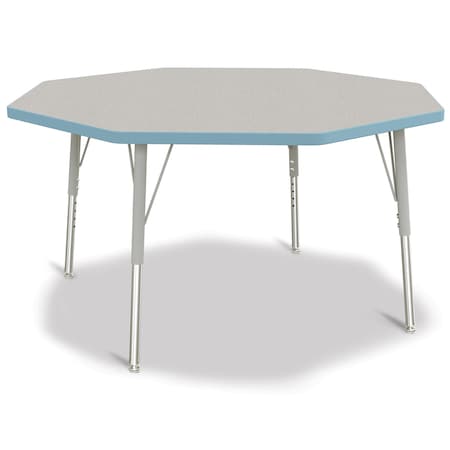 Jonti-Craft Berries Octagon Activity Table, 48 in. x 48 in., E-height, Freckled Gray/Coastal Blue/Gray 6428JCE131